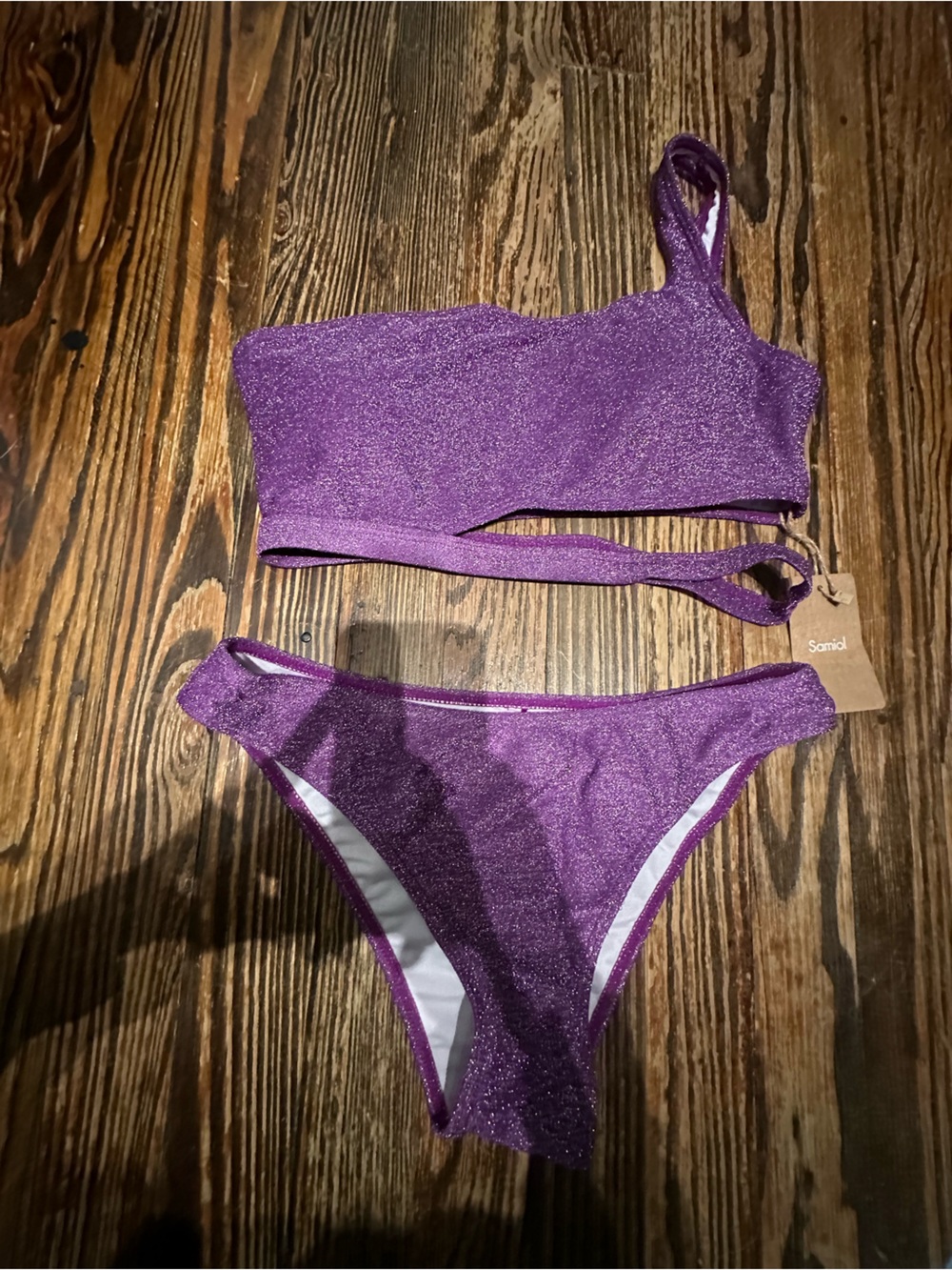 SAMIOL NWT Purple Sparkle Women's Bikini Set